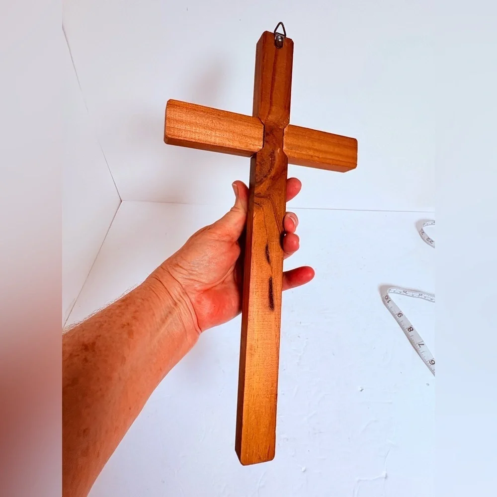 Vintage Wooden and Brass Cross/Crucifix